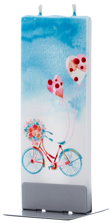 Valentine Bike With Heart Balloons Candle